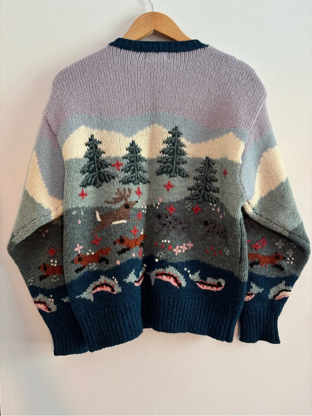 Orvis Woodland Trout Wool Sweater Cardigan - Picture 4 of 6